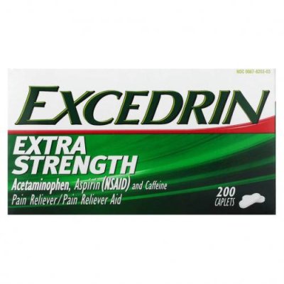 Excedrin, Extra Strength, 200 капсул Боль и повышенная температура / Аптека | V4.Market